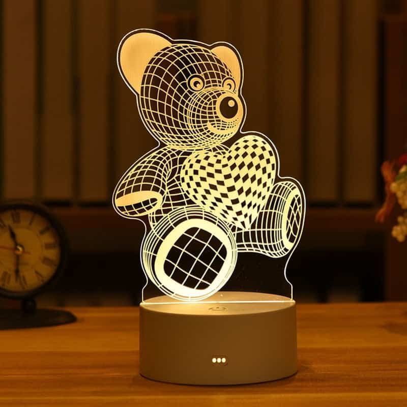 Ayıcıklı Gece Lambası 3D