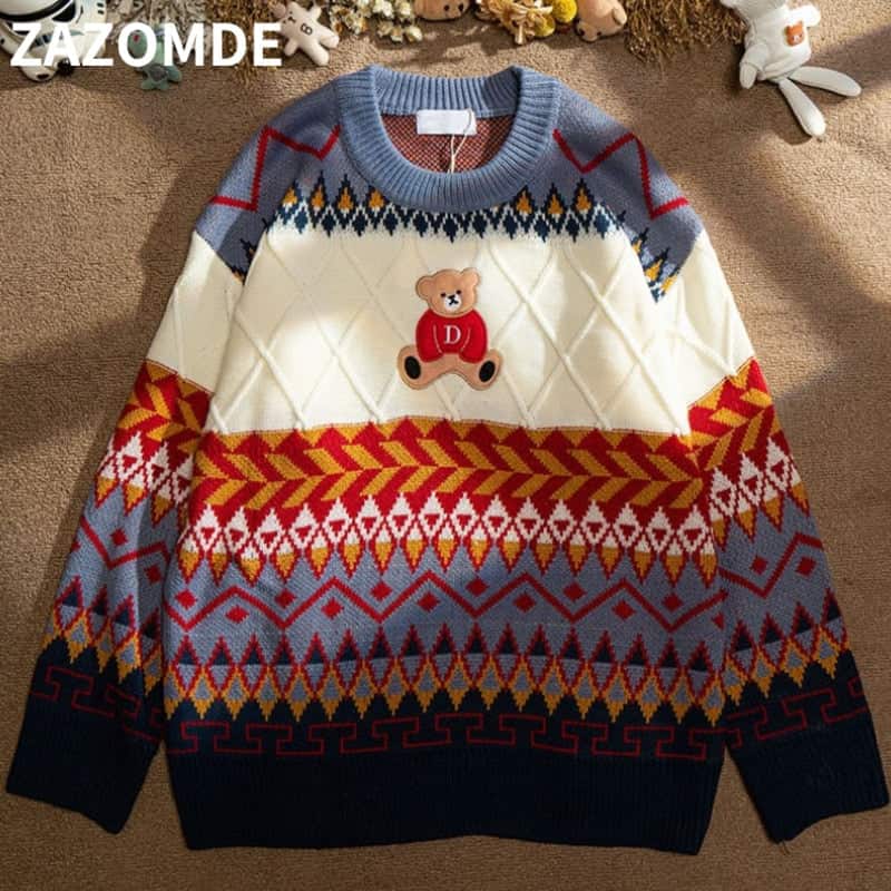 Ayıcıklı Sweatshirt Noel Kadını