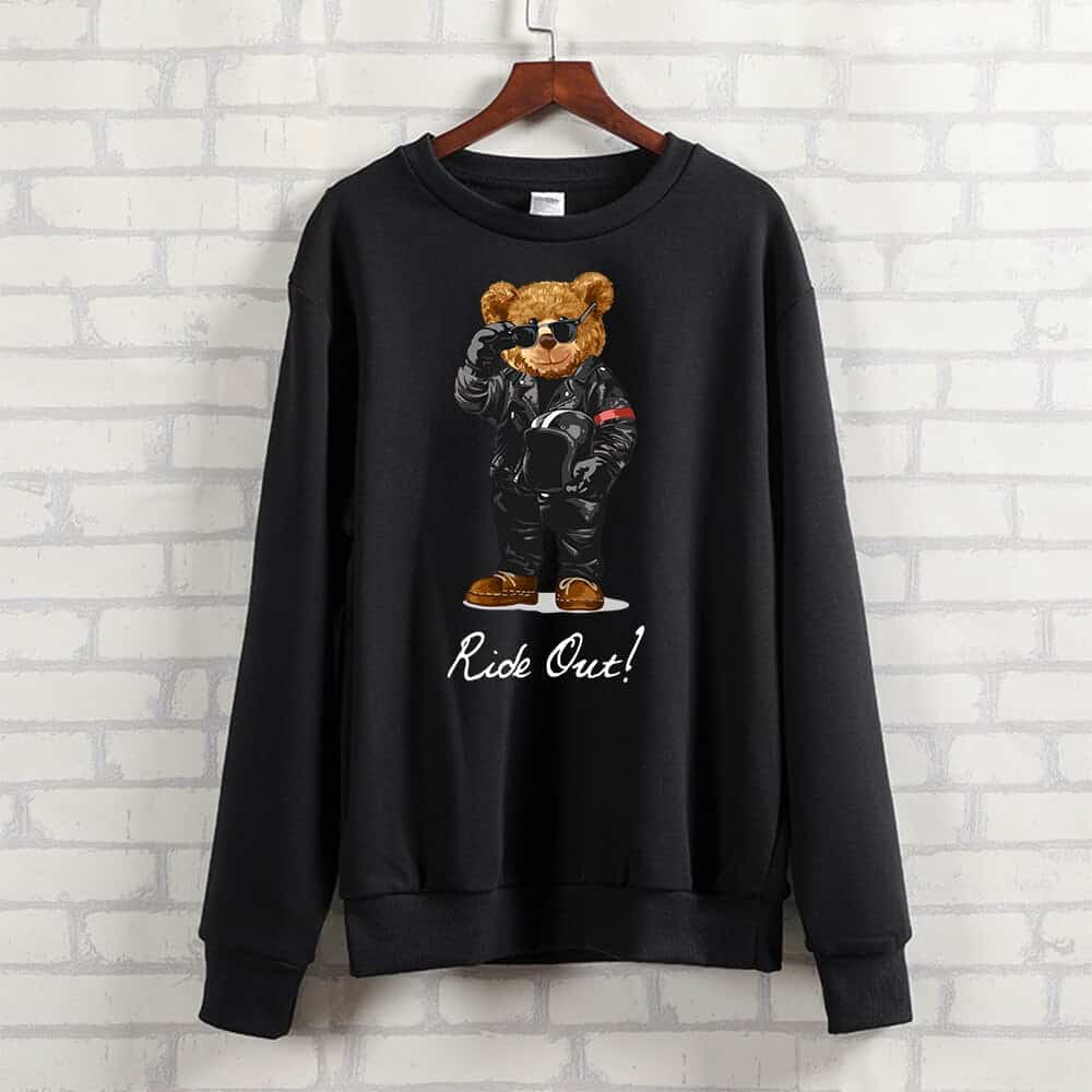 Ayıcıklı Sweatshirt Motosikletçi